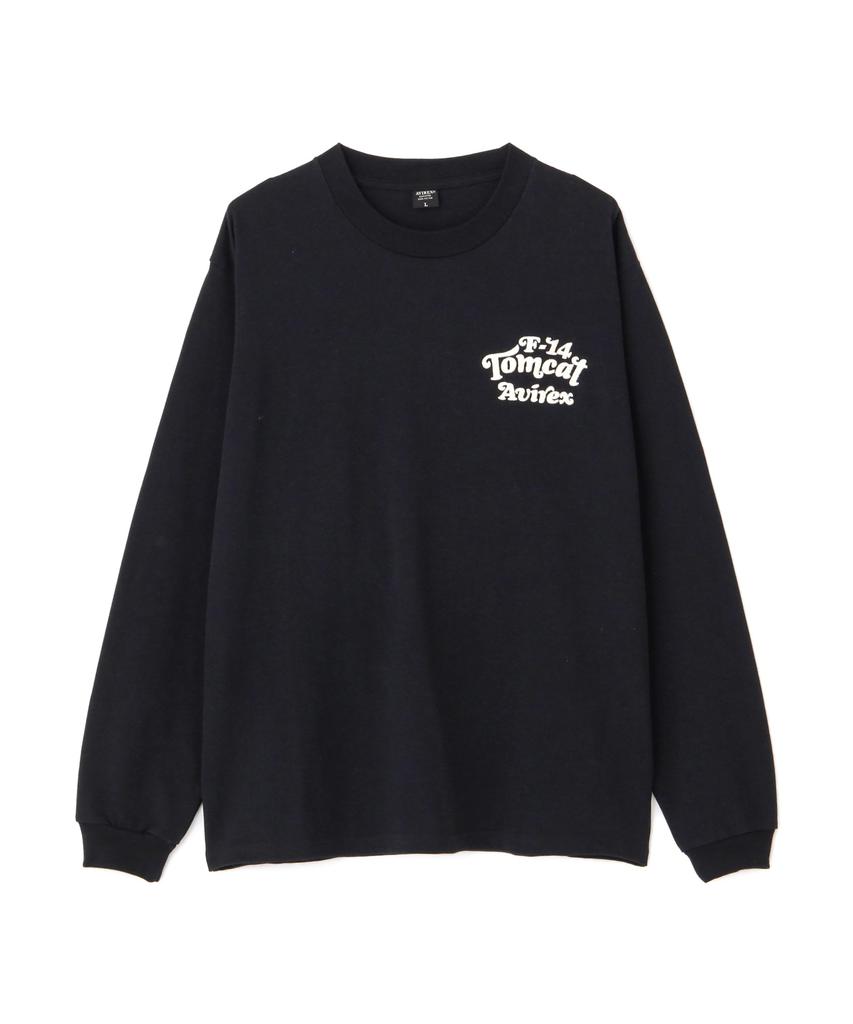 AVIREX SAGARA TOM CAT L/S T-SHIRT Men's M Black