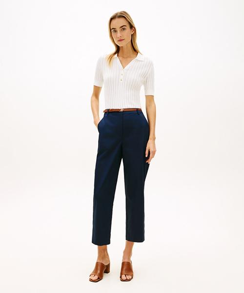 TOMMY HILFIGER Half Elastic Semi-Wide Pants (T22G1Wpc051Wt2C1G)