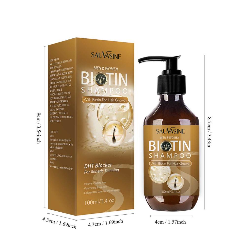 Biotin Hair Growth Shampoo Anti Hair Loss Thickening formula Collagen & Stem Cell For Hair Regrowth Anti Thinning Sulfate Free Anti Dandruff Treatment