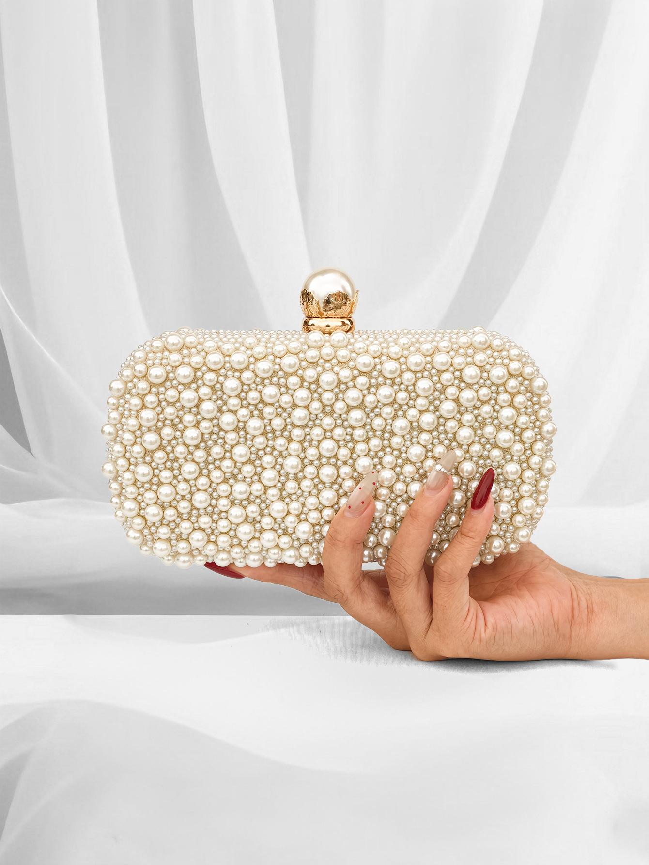 

New pearl dinner bag, high-end clutch bag, wedding banquet chain, shoulder bag, women s bag. слоновая кость