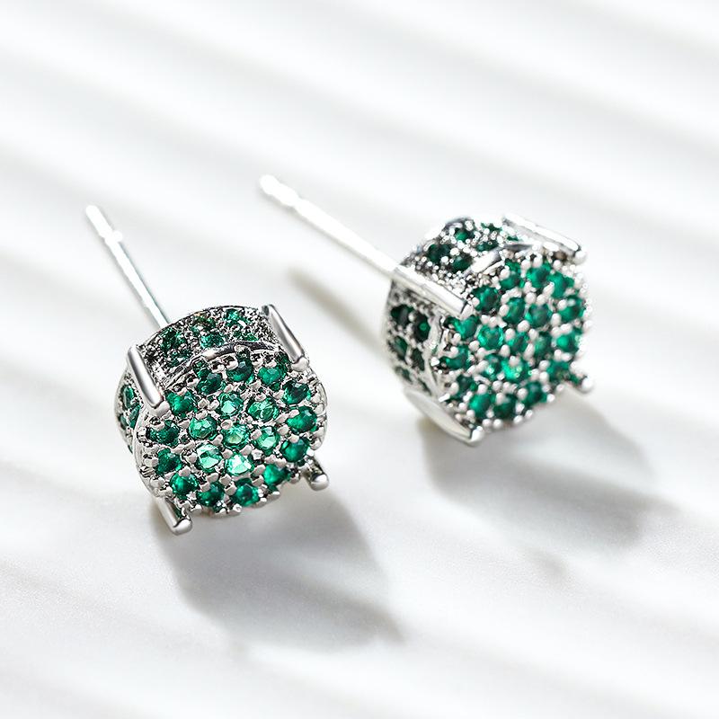 European & American Style Four-Claw Zircon Star Hip-Hop Earrings - All-Match Fashion Jewelry