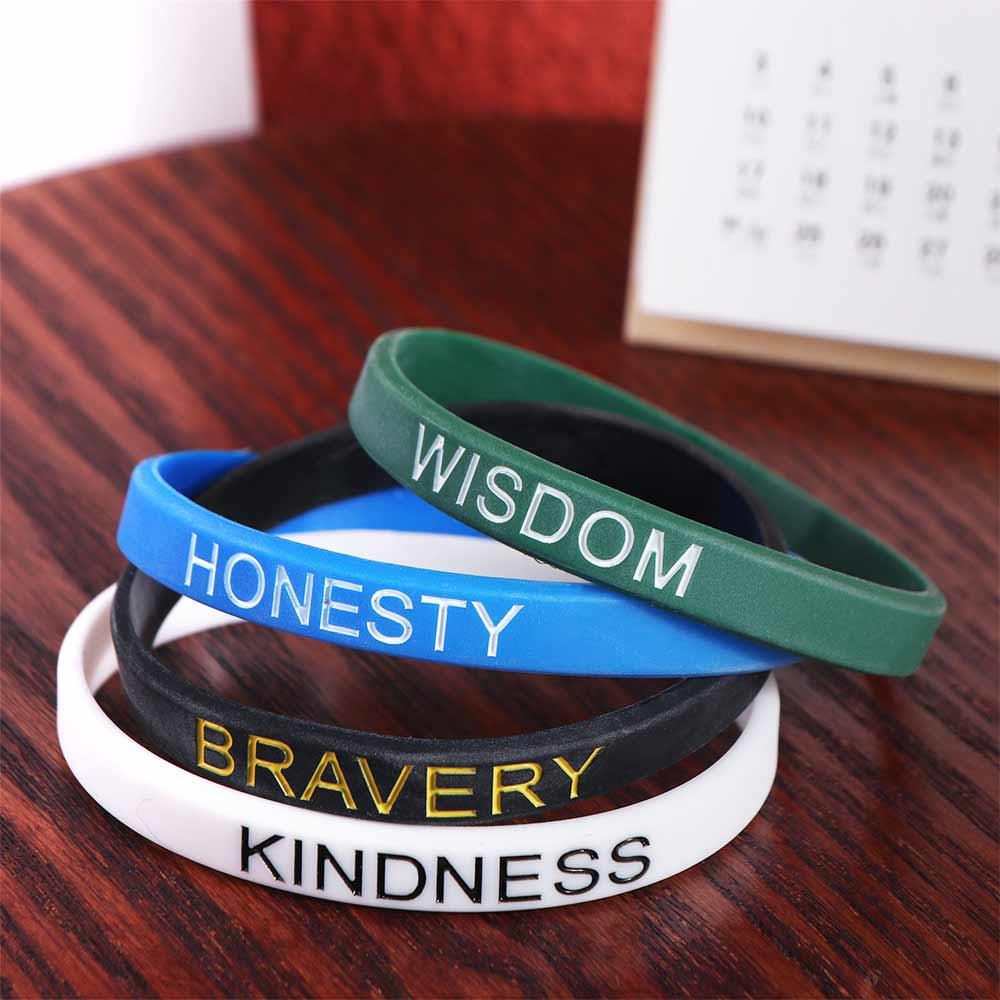 Printed Fun Motivational Wristbands Lettering Sports Bracelets  Kids Gift