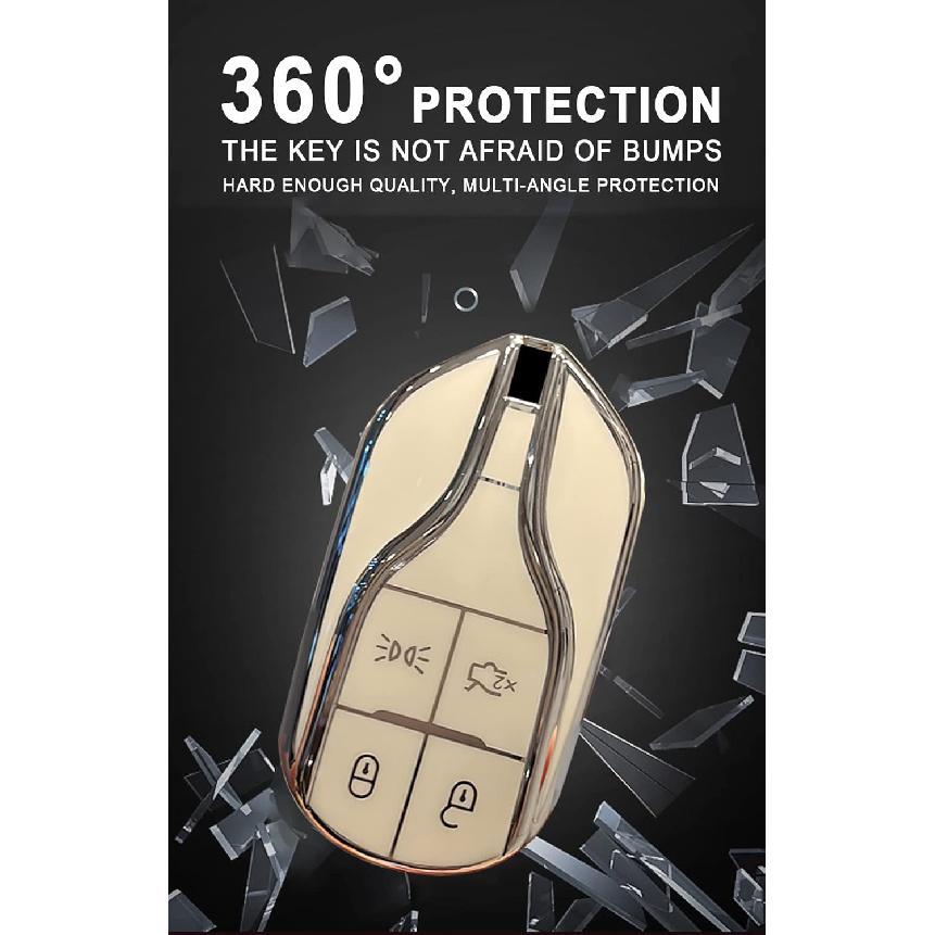 Key Fob Cover Fit For Maserati Quattroporte Ghibli Soft TPU Key Case Keychain Keyshell Accessories 4 button