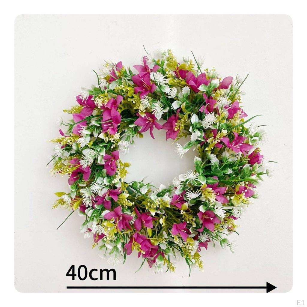 Artificial Flower Wreath Festive Atmosphere Spring Floral Realistic Look Front Door Hanging