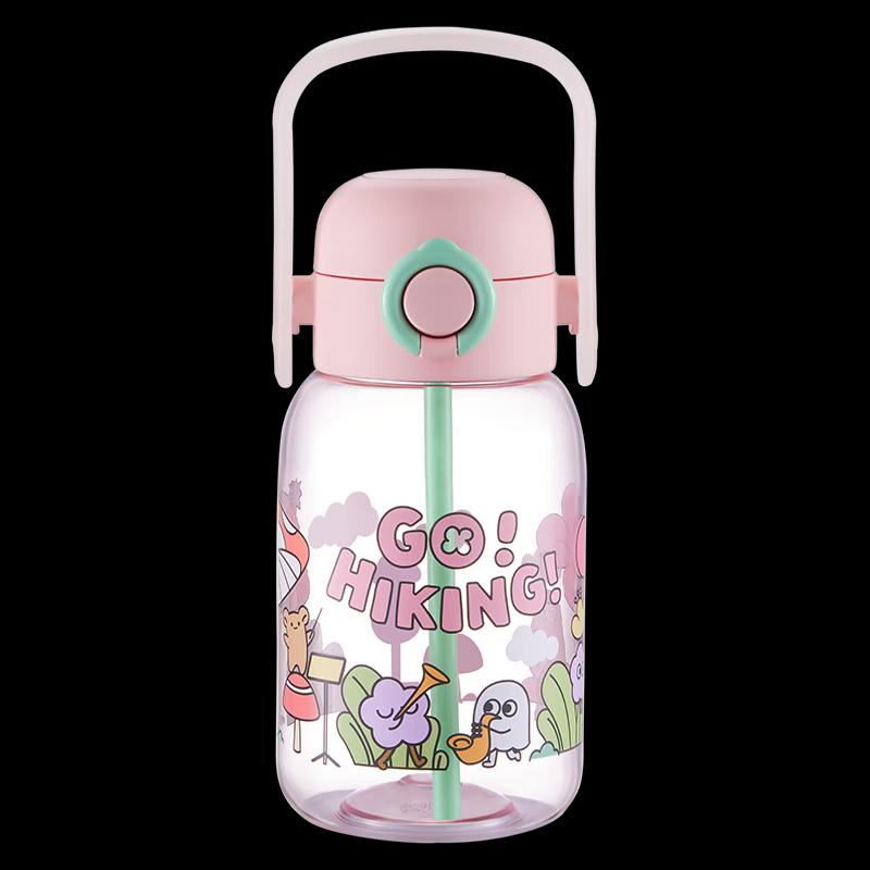 Supor Cartoon Plastic Straw Water Bottle