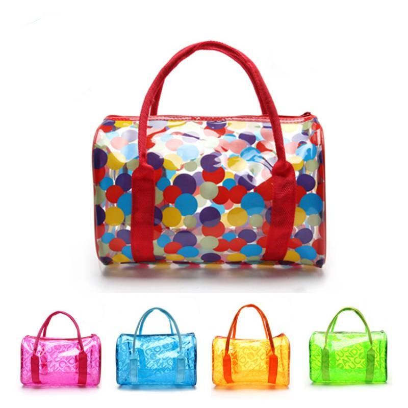 Stylish Waterproof Outdoor Swimming Bag Trendy Fitness Toiletry Bag Perfect Jelly Beach Storage
