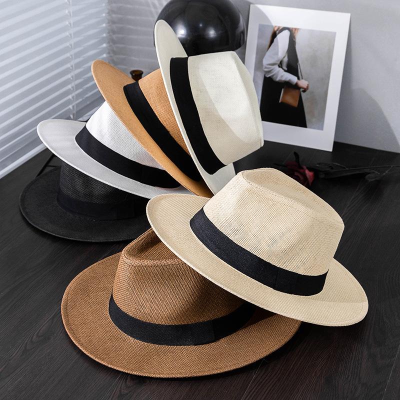 Cappello Panama Uomo Estate Moda Viaggio Vacanza Spiaggia Tesa Larga Protezione Solare Cappello Sole Cappello Sole da Uomo Cappello Panama Donna Moda