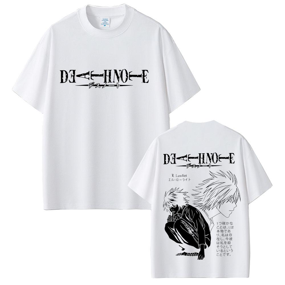 Anime Death Note Tshirt Yagami Light Graphic T Shirts Men Women Cartoon Manga Oversized Tshirts Mens 90s Vintage Streetwear