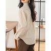 Kaffee Gestreiftes Langarmshirt für Damen Im Herbst Neue Altersreduzierende Mode Lässiges Hemd Oberteil
