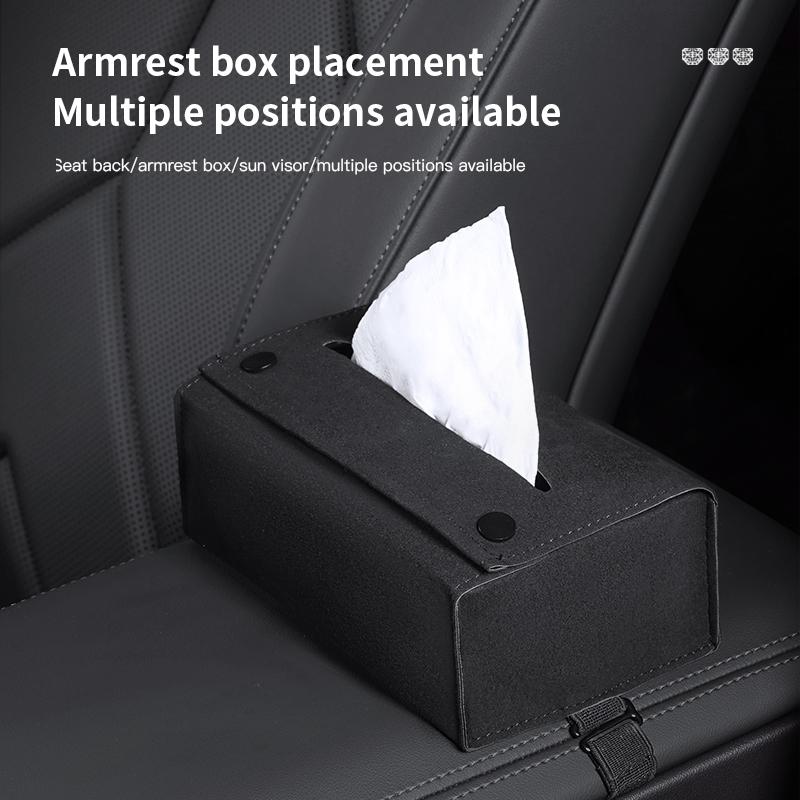 DJSA5 Car Tissue Box Suede Tissue Storage Bag For BMW M E60 G30 G20 G05 E60 G26 E39 E36 Car Interior Accessories Kleenex Case Keychain