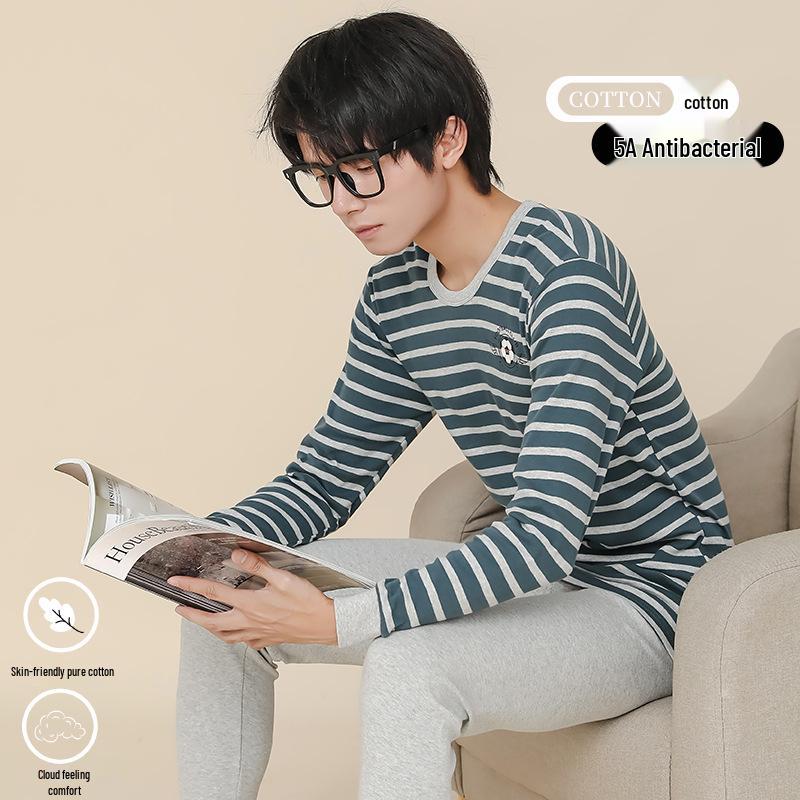 Big Kid Pure Cotton Autumn Underwear Set for Boys - Warm Sweater for Teen Students