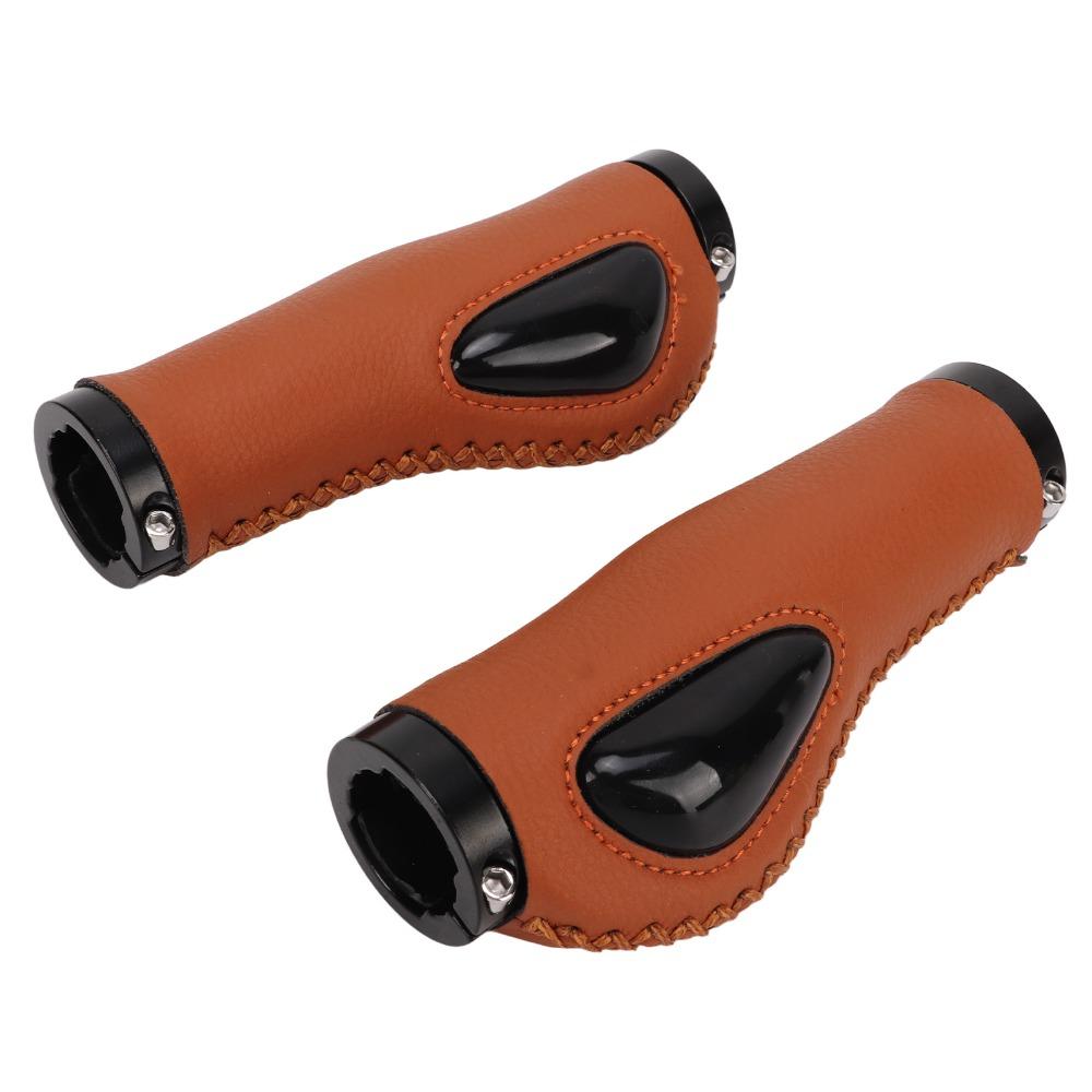 1 Pair Artificial Leather Leather Bicycle Grips Leather Bike Handlebar Grips Road Bike Cycling