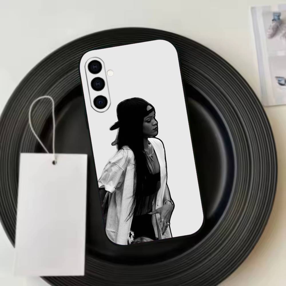 R-Rihanna Phone Case For Samsung Galaxy A73,A72,A71,A70,A53,A52,A51,Soft Silicone Black Cover
