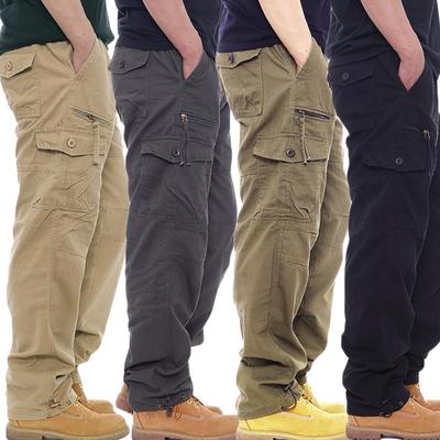 2025 Herren Elastische Taille Lässige Arbeitshosen: Übergröße, Mehrere Taschen, Lockerer Schnitt für den Bau