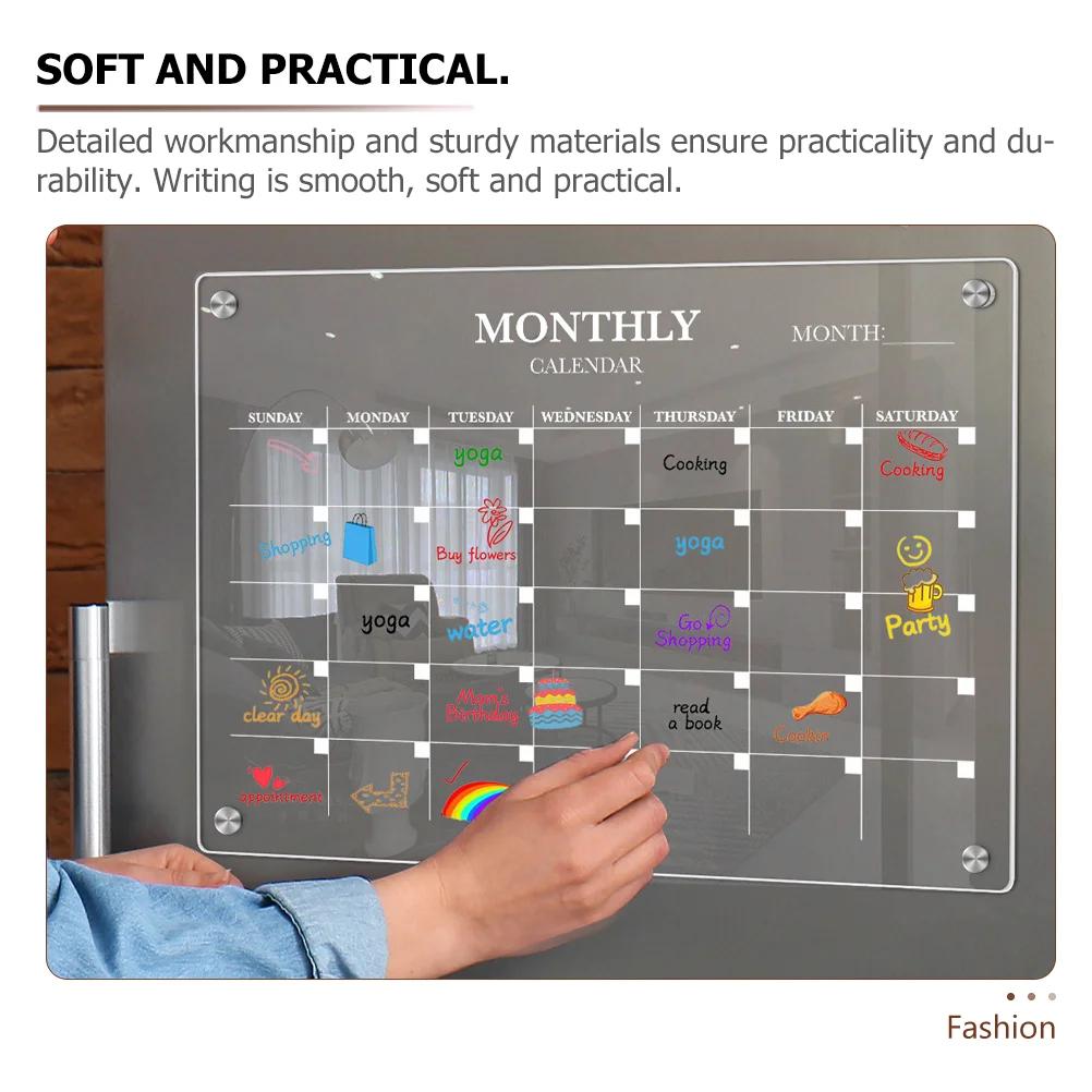 Whiteboard Kitchen Plate Fridge Dry Erase Calendar Practical Acrylic Blank Board Schedule Transparent With Pen