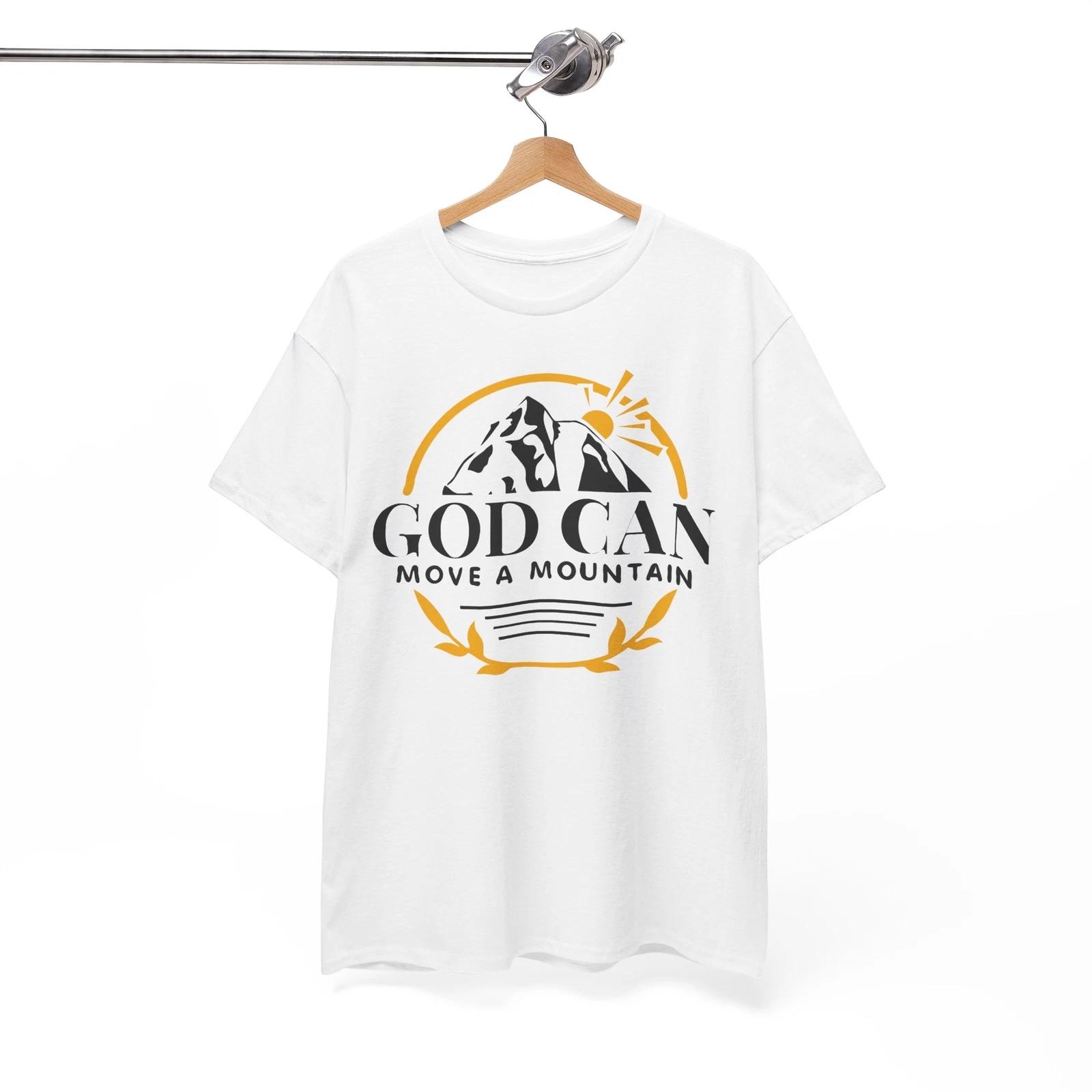God Can Move A Mountain T-Shirt | Christian Scripture Tee | Jesus Shirt 2XL