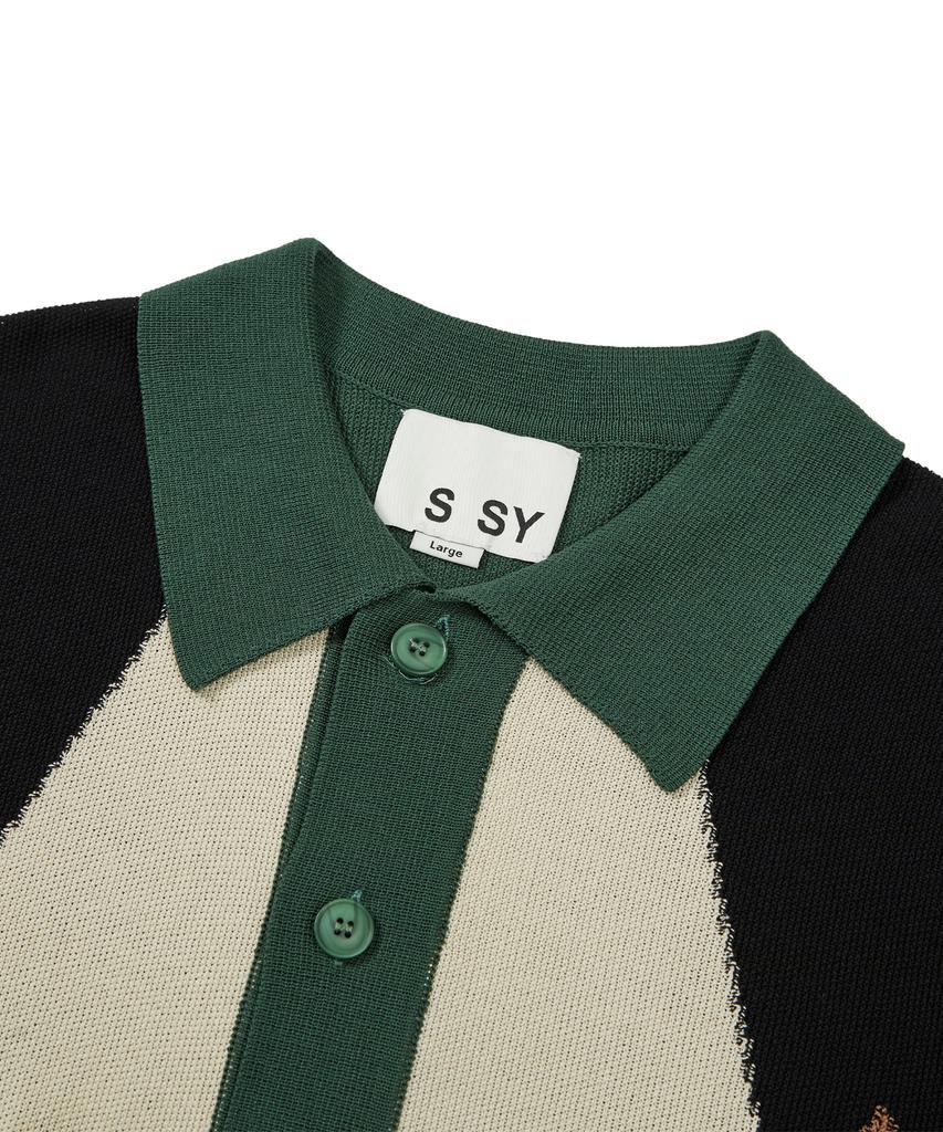Ssy Poker Diamond Half Knit Cardigan Green
