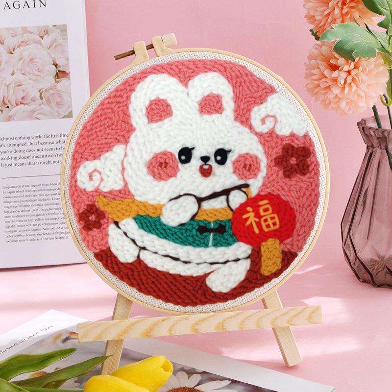 

1 шт. Набір пряжі для вишивки російським швом «З кроликом» DIY вишивка хрестиком