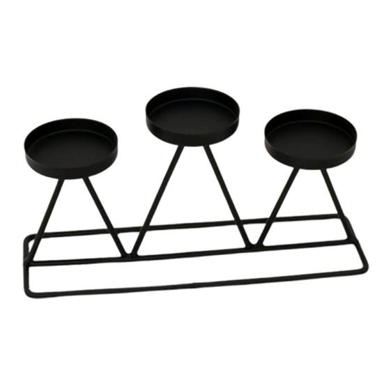 

Подсвечник с тремя головками, жаропрочный, винтажный, металлический, для чайных свечей, подставка для свечей для дома, офиса, гостиной, кухни, обеденного стола, подсвечник, украшение чёрный