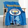 Manchester City Personalized Text Blanket Cozy Customizable Blanket Warmthful Decor Throw For Office Chair Bed Livingroom Office Four Seasons Universa
