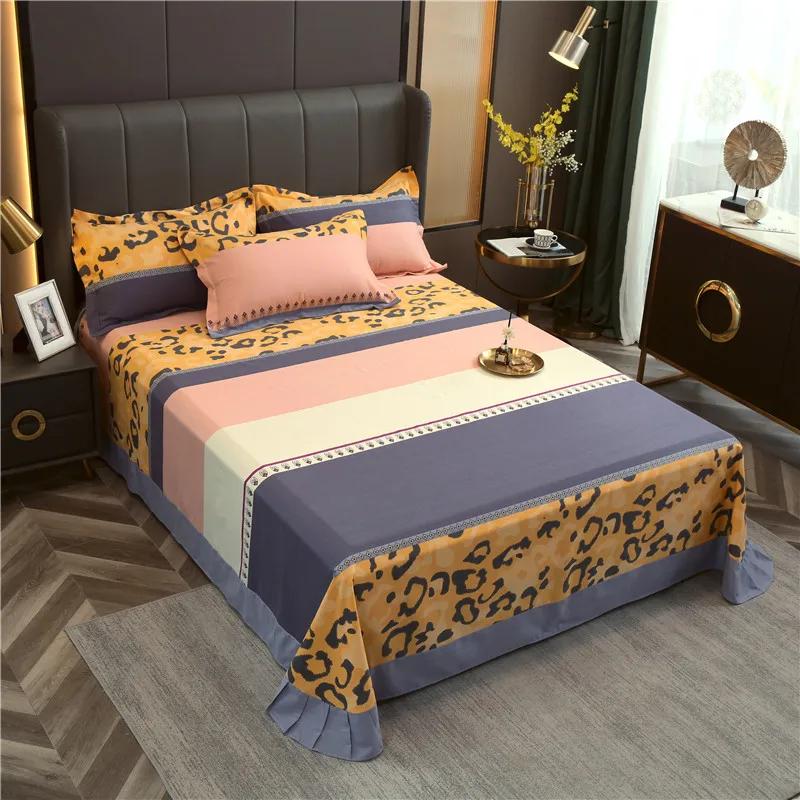 طقم مفروشات سرير أزهار بيضاء بسيطة 100% قطن فاخر فائق النعومة أغطية سرير وأغطية وسائد طقم مفروشات سرير كوين كينج ديكور غرفة نوم