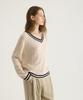 Oteumilkape Cable V-Neck Knit - Beige