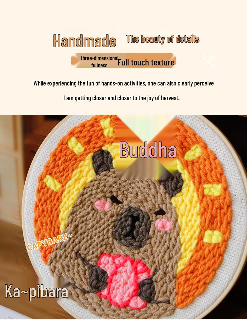 DIY Russian Punch Needle Kit: Couple Ornament Wool Painting Set