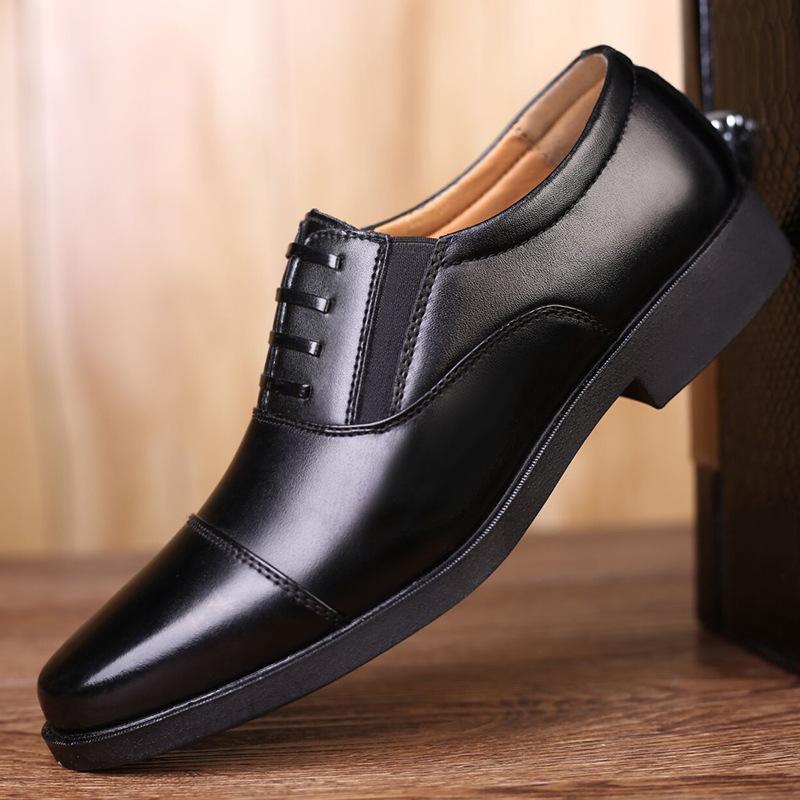 Leather shoes men's three joints business casual leather shoes security dress wedding business casual breathable trend British men's shoes