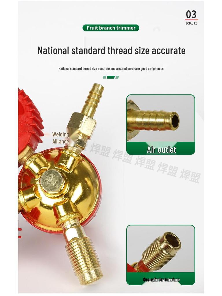 Shockproof Acetylene Regulator Valve with Leakproof Pressure Gauge