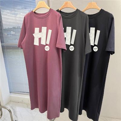 2024 Damen Niedliches Sommerkleid mit langen/kurzen Ärmeln Slim Locker T-Shirt