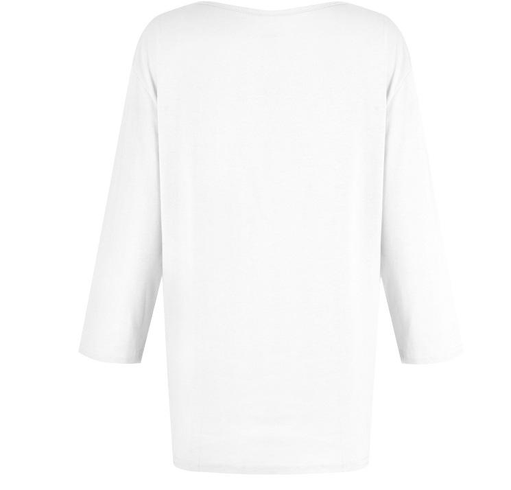 2025 Women's V-Neck 7-Point Sleeve Solid Color T-Shirt