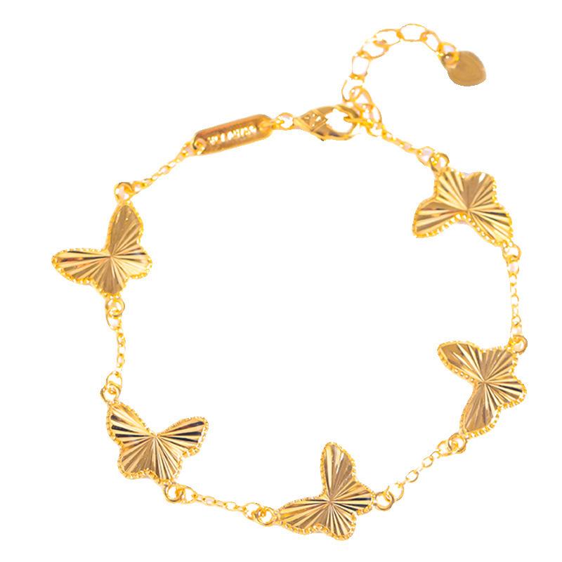24K Gold Plated Flashing Laser Butterfly Bangle: Elegant, Fashionable, and Versatile Women's Bracelet