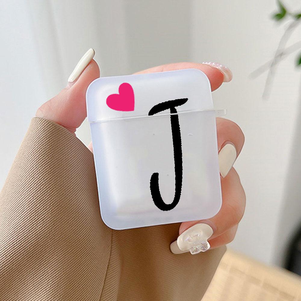 Initial Letter A Z Love Heart Earphone Case for Airpods 4th 3rd Pro 3 2 Cover for Airpod 2 3 1 Protective Accessorie Shell Funda