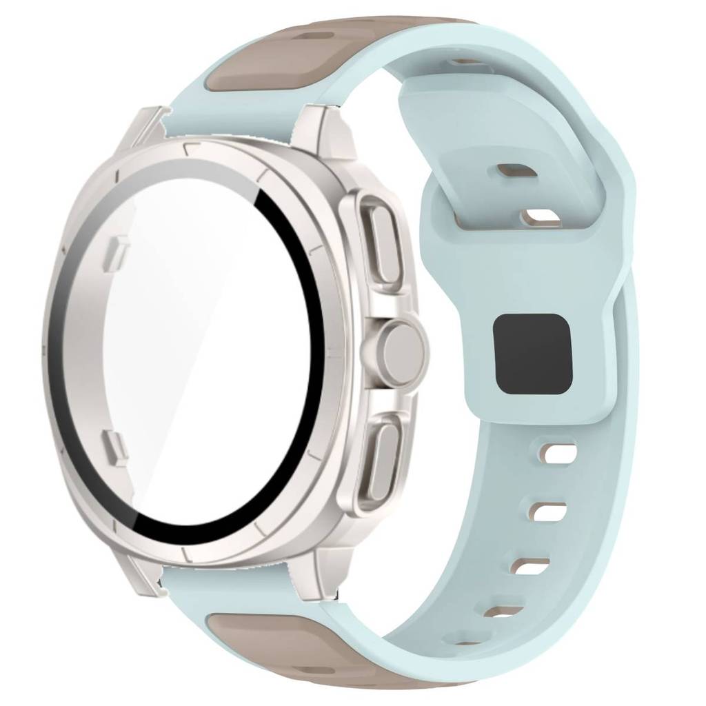 Silicone Band +Tempered Glass Case For Samsung Watch 7 40mm 44mm Strap Protector Cover For Samsung Galaxy Watch 7 44mm 40mm