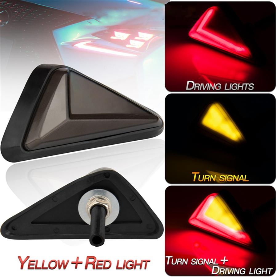 2pcs Motorcycle Triangle LED Turn SignalIndicator Light Braking Tail Light  Flush Mount For Yamaha Honda