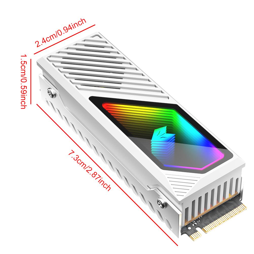 M.2 2280 SSD Heatsink Heat Sink Cooler with Thermal Silicone Pad 5V 3 Pin ARGB Hard Drive Heatsink M.2 Radiator for M.2 2280 SSD