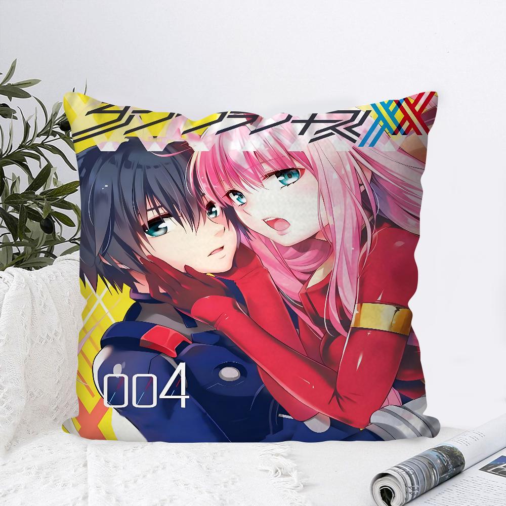 Anime Darling In The Franxx Pillow Case Square Pillow Bedroom Sofa Leisure Comfort Cushion Car Living Room Home Decoration