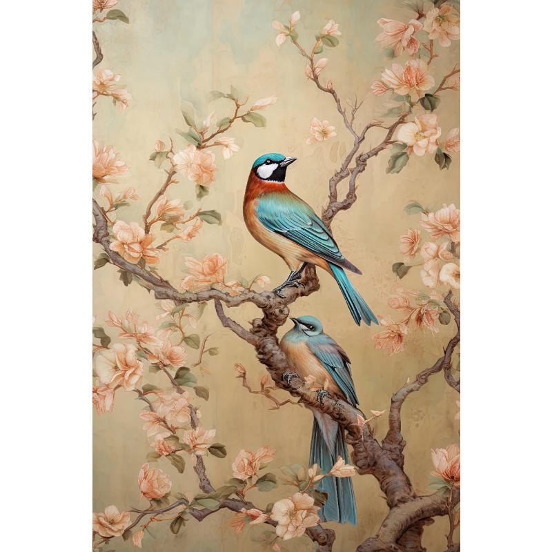 

Китайский стиль Цветок Птица Плакат Попугай Корелла Волнистый Волнистый Попугайчик Картина на холсте Птица Настенная Живопись Картина для Гостиной Домашний Декор 21*30cm No Frame