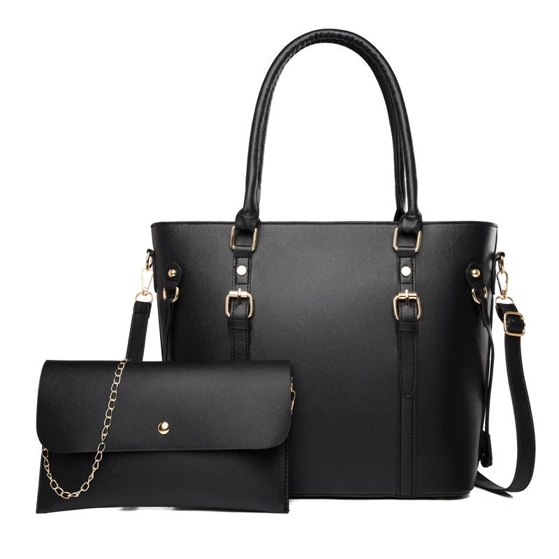 

Mother and child bag large capacity wind retro women s bag new shoulder crossbody portable two-piece set чёрный