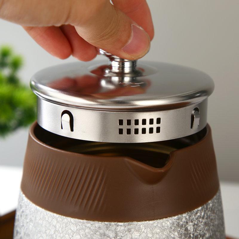 Large-Capacity Titanium-Plated Thermos Flask with Tea Brewing and Separation for Health Preservation