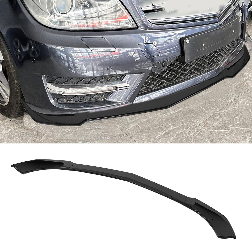 3PCS Front Bumper Lip Spoiler Scratch Resistant Bumper Lip Chin Splitter Kit Replacement for C‑Class W204 04 2011‑2014