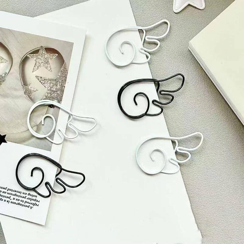 10/20/50Pcs Ins Style Angel Wing Shaped Metal Paper Clips Simple Cute Pin For Student Stationery Office Decoration Supplies