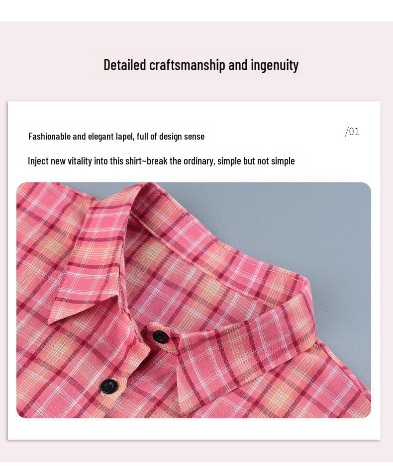 Cămașă Cardigan cu Mâneci Lungi pentru Femei din Bumbac Pur în Carouri – Modă Elegantă de Primăvară și Toamnă pentru Femei de Vârstă Mijlocie (2025).