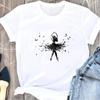 Watercolor Ballet Dancer Print Women Clothing Tshirt Casual Dancing Ballet ONeck Summer Harajuku Vintage Tops Camisas Mujer