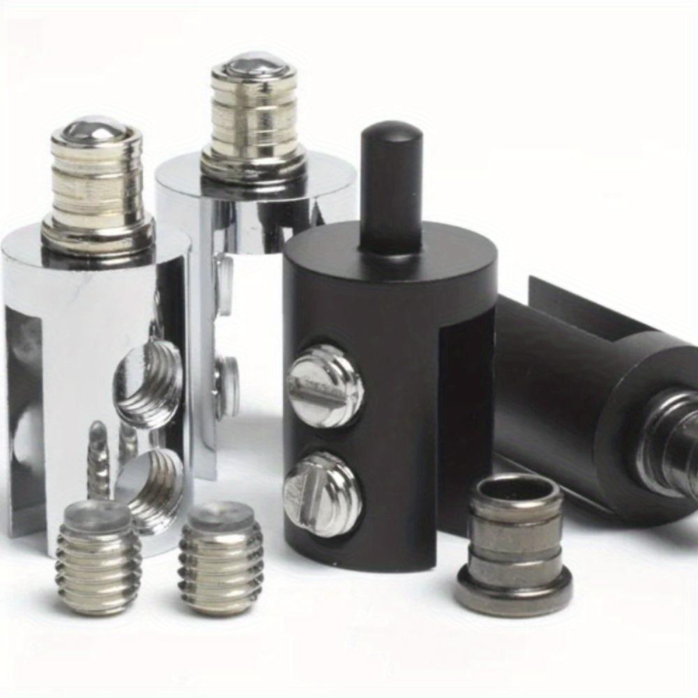 2Pcs Glass Door Active Hinges for Shower Door Pivoted 90 Degree Brass Glass Shower Accessories Screen Clamps Upper and Lower Shaft