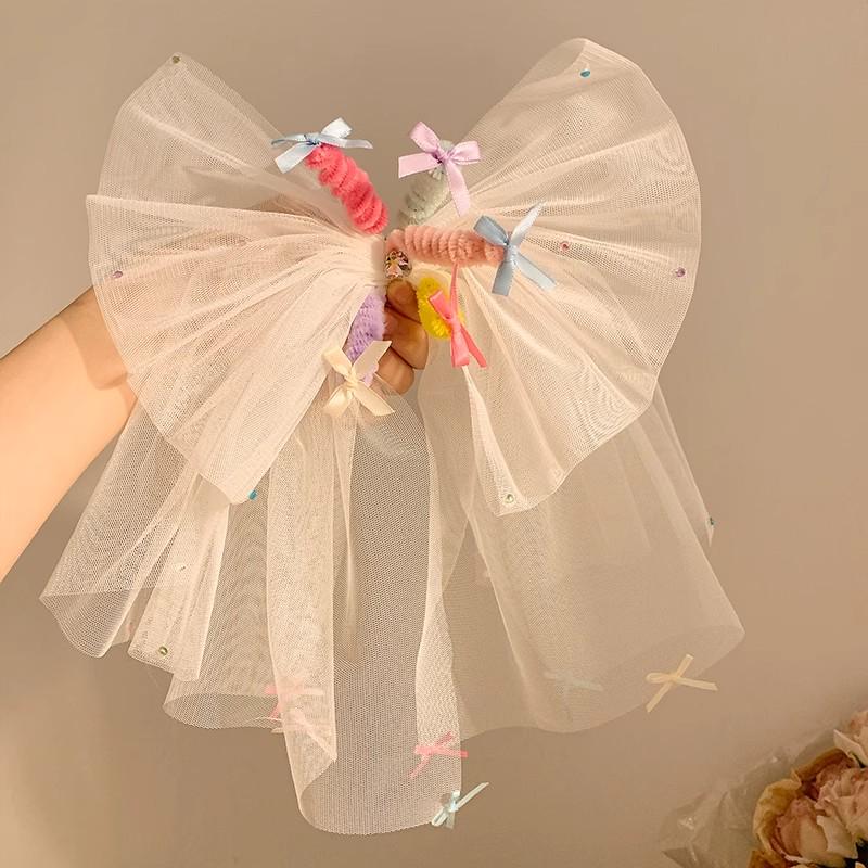 Birthday Hat Mesh Headband with Bow for Girls - Perfect for Celebrations and Photos