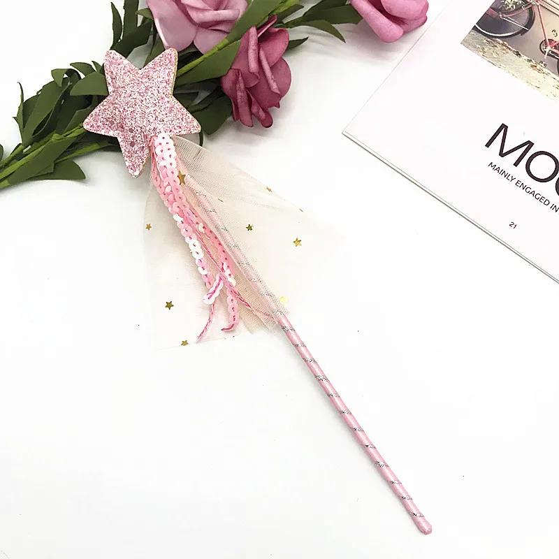 Glitter Star Wands Princess Angel Fairy Star Magic Wands Girls Fairy Magic Dress-up Costume Props for Birthday Party Supplies