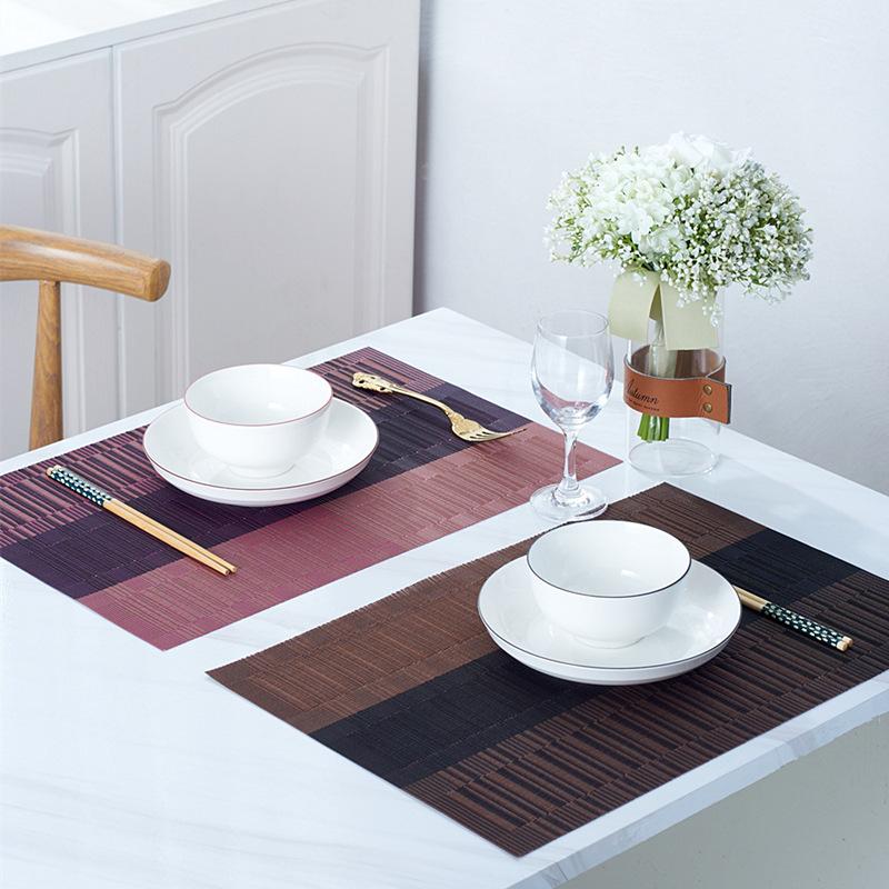 Set of 4 PVC Washable Placemats for Dining Table Mat Non-slip Placemat Set In Kitchen Accessories Cup Coaster Wine Pad