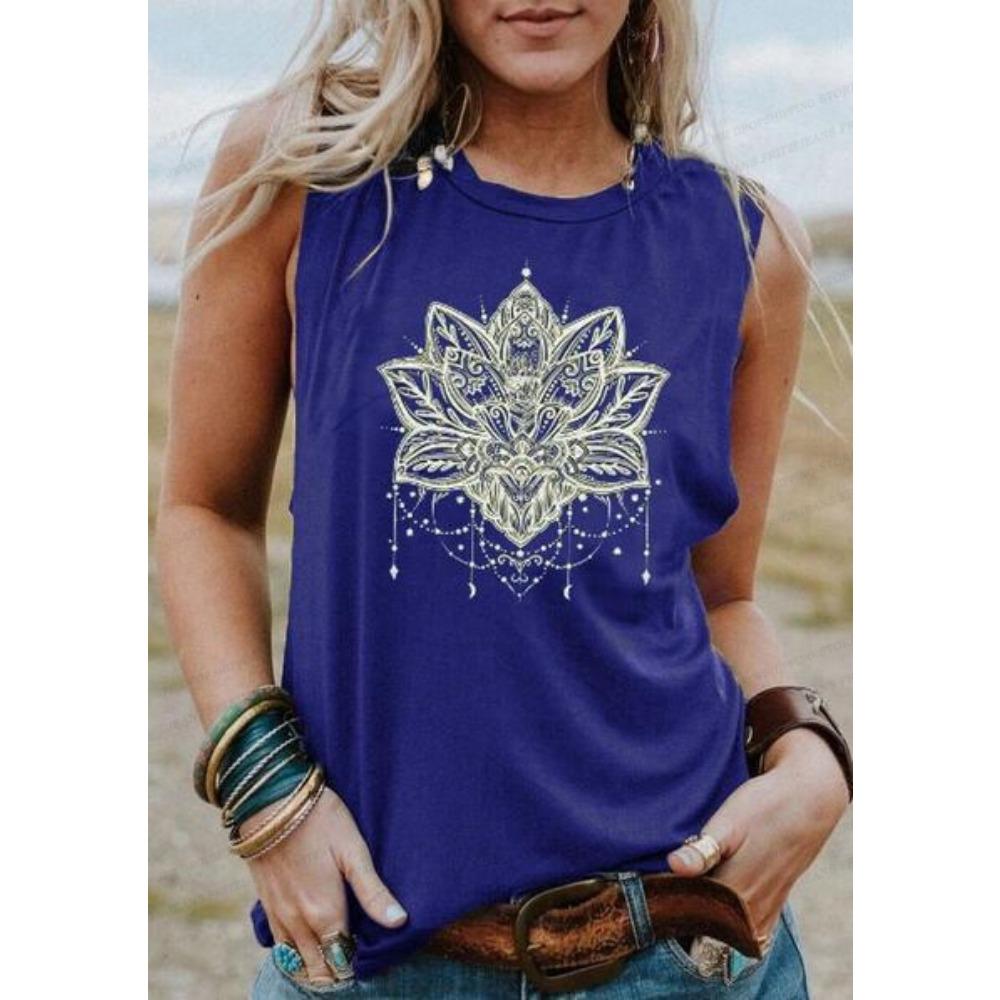 Vintage Tank Tops Women Fashion Sleeveless Letter Vest Girls Casual Floral Tanks Tops Crew Neck Tops Womens Clothing Tattoo