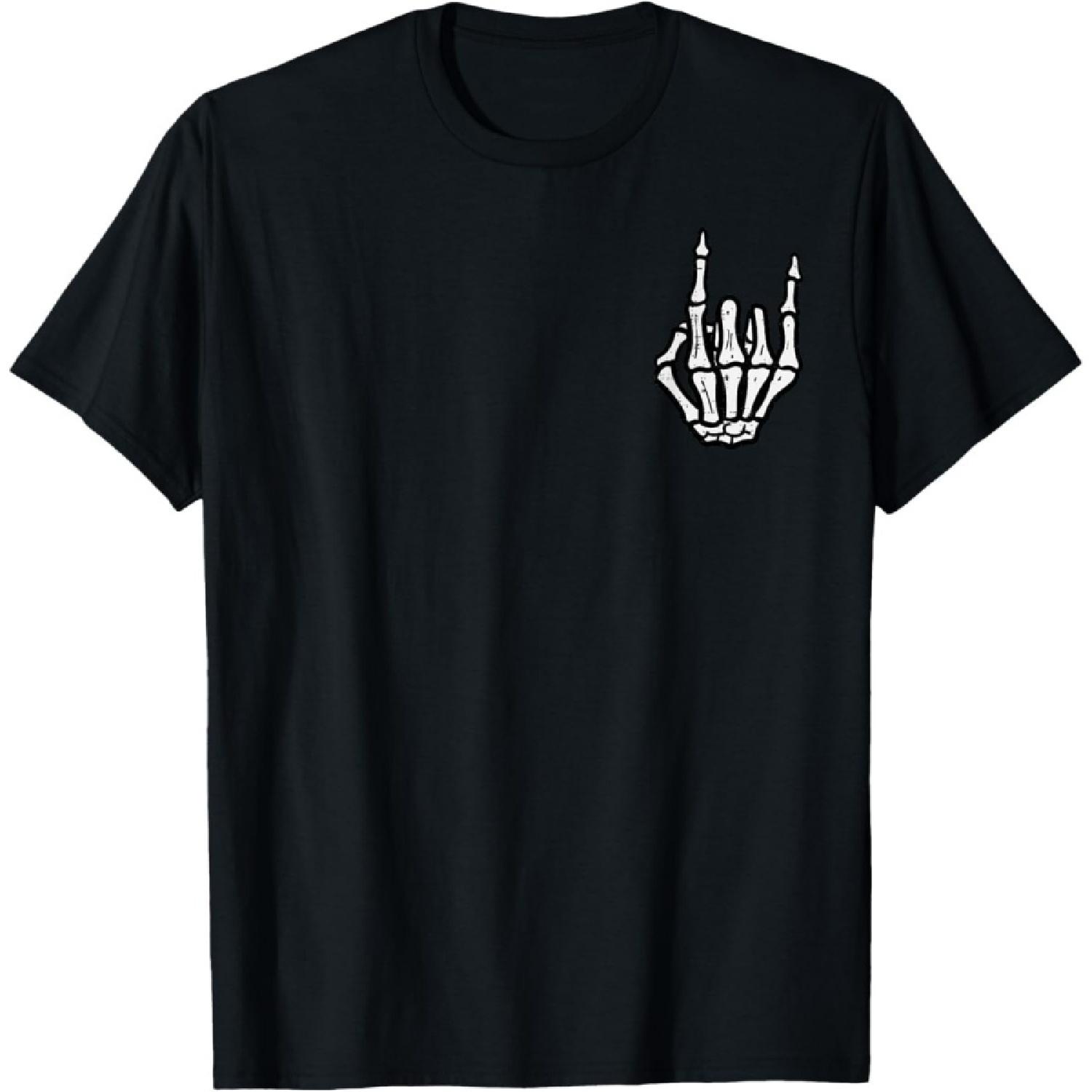 YYUUYUU Панк Рок Скелет Крутой Рокер Хэллоуин Мужчины Женщины Мальчики Дети Футболка S